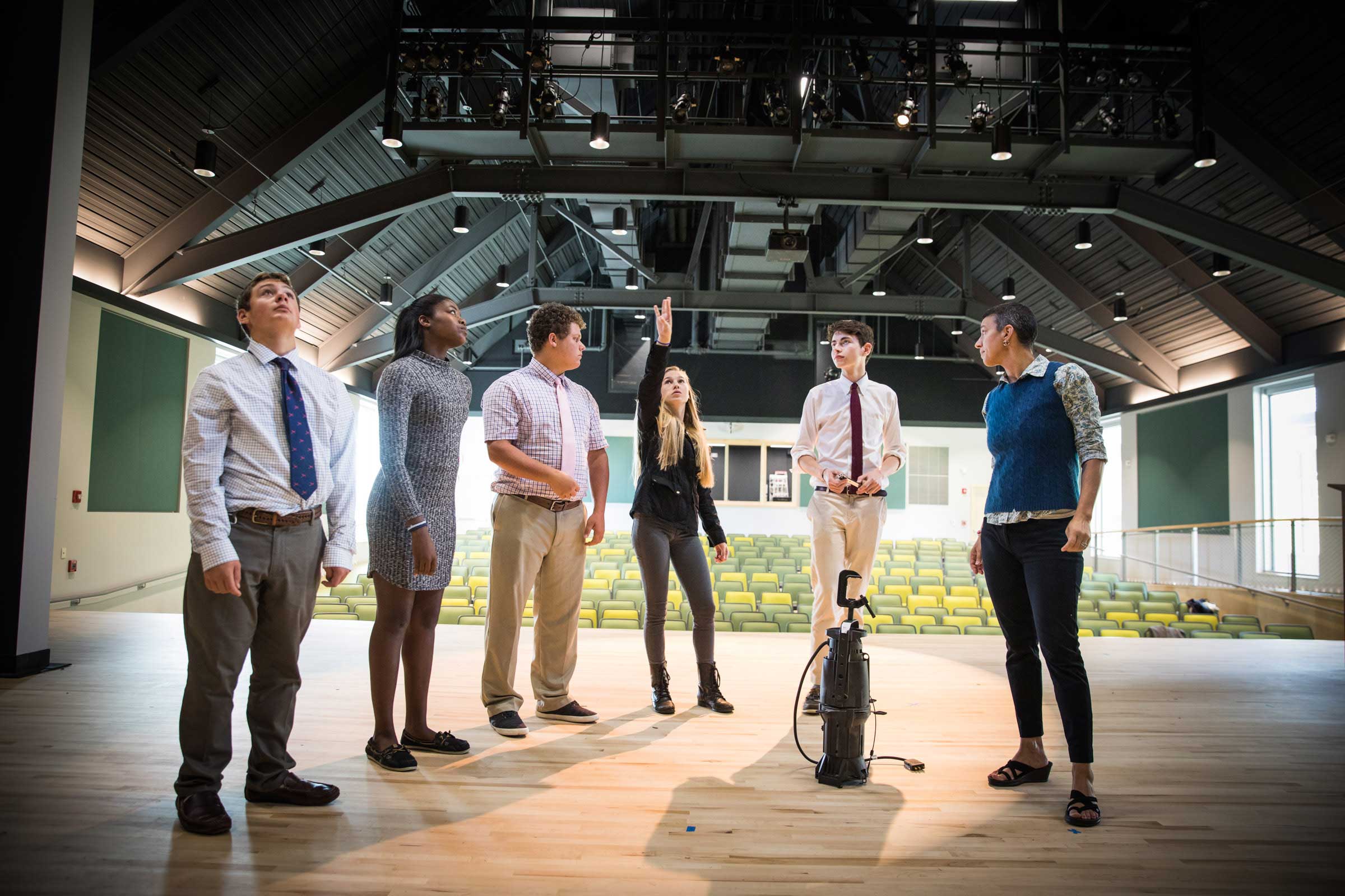 Students in the Jake Cloobeck ’16 Theater